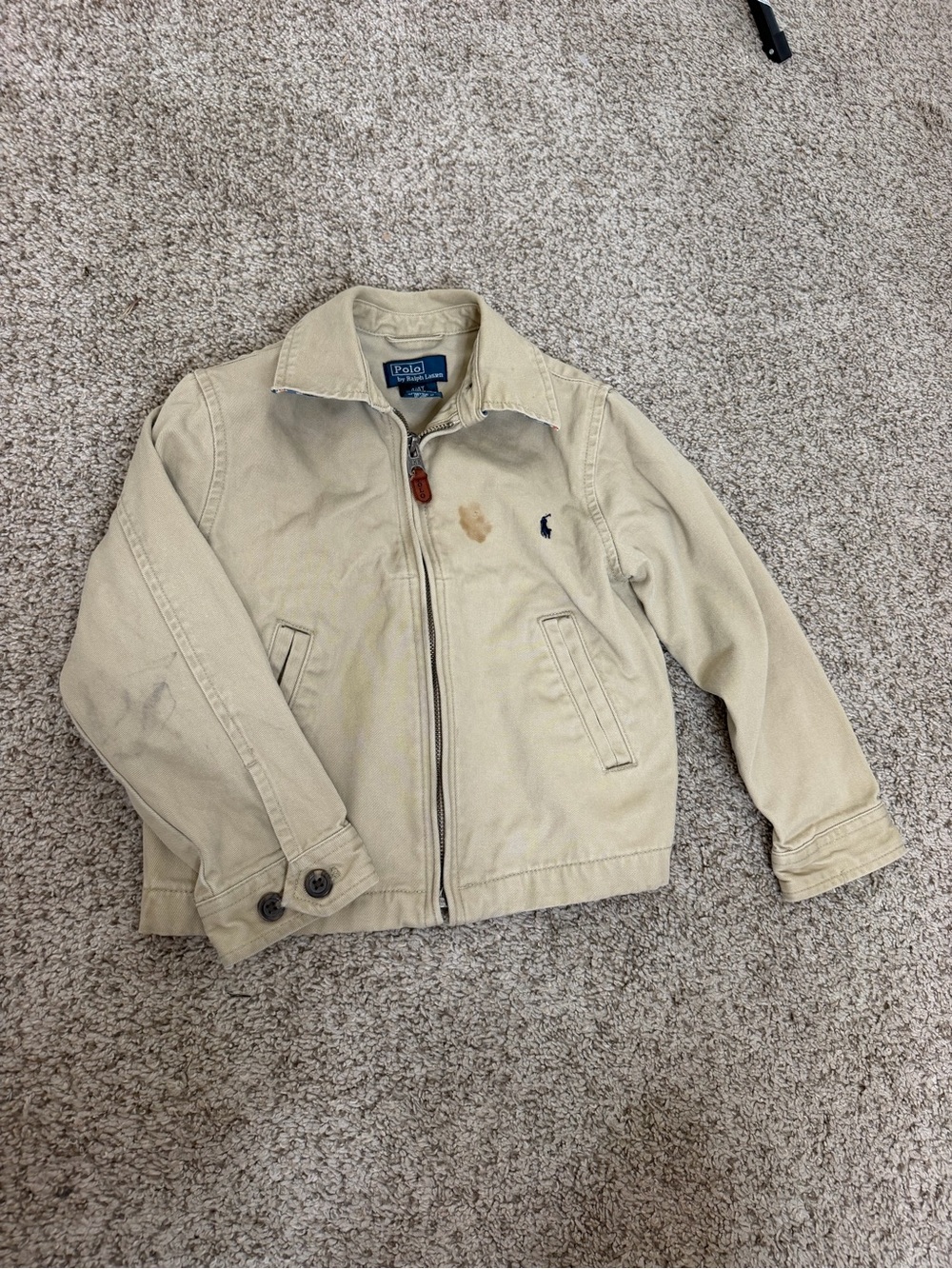 Polo Ralph Lauren Kids Beige Full Zip Cotton Jacket 4T